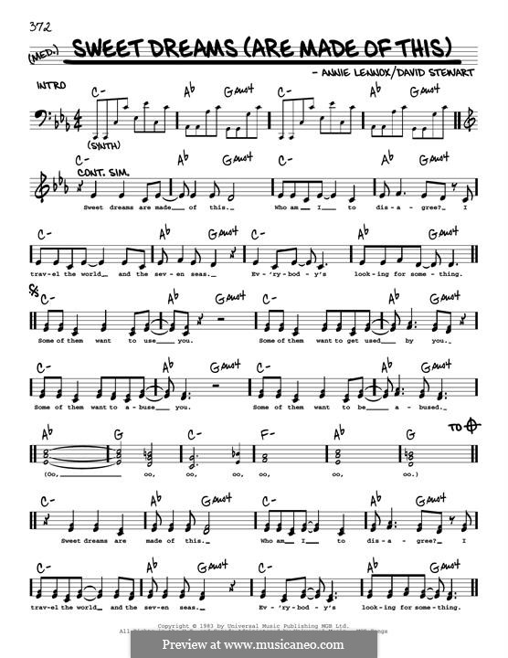 Sweet Dreams (Are Made of This) por A. Lennox, D.A. Stewart em