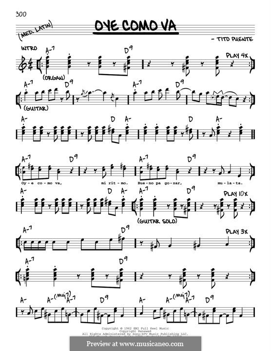 Oye Como Va (Santana): melodia by Tito Puente