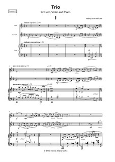 Trio for Horn, Violin and Piano: partitura completa by Nancy Van de Vate