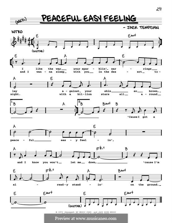 Peaceful Easy Feeling (The Eagles): melodia by Jack Tempchin