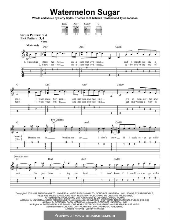 Watermelon Sugar (Harry Styles): Para guitarra com guia by Tom Hull, Tyler Sam Johnson, Mitch Rowland