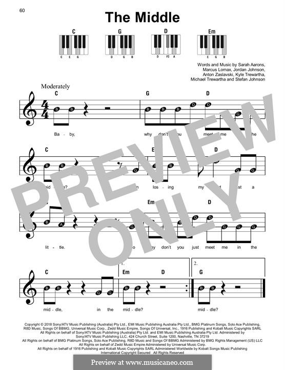 The Middle (Zedd, Maren Morris & Grey): Para Piano by Anton Zaslavski, Marcus Lomax, Stefan Johnson, Jordan Johnson, Sarah Aarons, Kyle Trewartha, Michael Trewartha