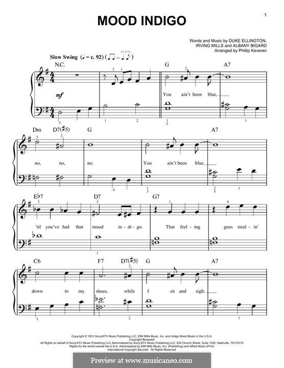 Mood Indigo: Para Piano by Irving Mills, Albany Bigard, Duke Ellington