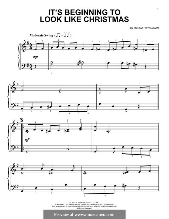 It's Beginning to Look a Lot Like Christmas (Perry Como): Para Piano by Meredith Willson