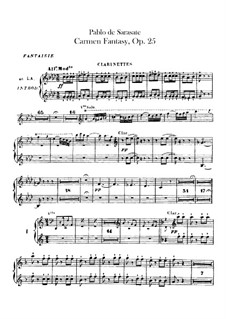 Fantasia on Themes from 'Carmen' by Bizet, Op.25: parte clarinetes by Pablo de Sarasate
