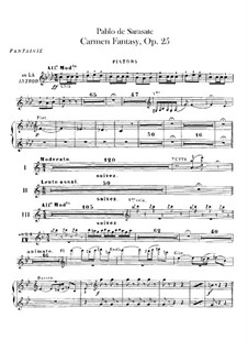 Fantasia on Themes from 'Carmen' by Bizet, Op.25: parte cornetas by Pablo de Sarasate