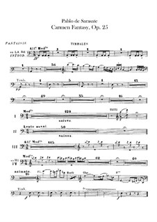 Fantasia on Themes from 'Carmen' by Bizet, Op.25: Parte percussão by Pablo de Sarasate