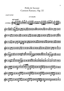 Fantasia on Themes from 'Carmen' by Bizet, Op.25: Violinos partes I-II by Pablo de Sarasate