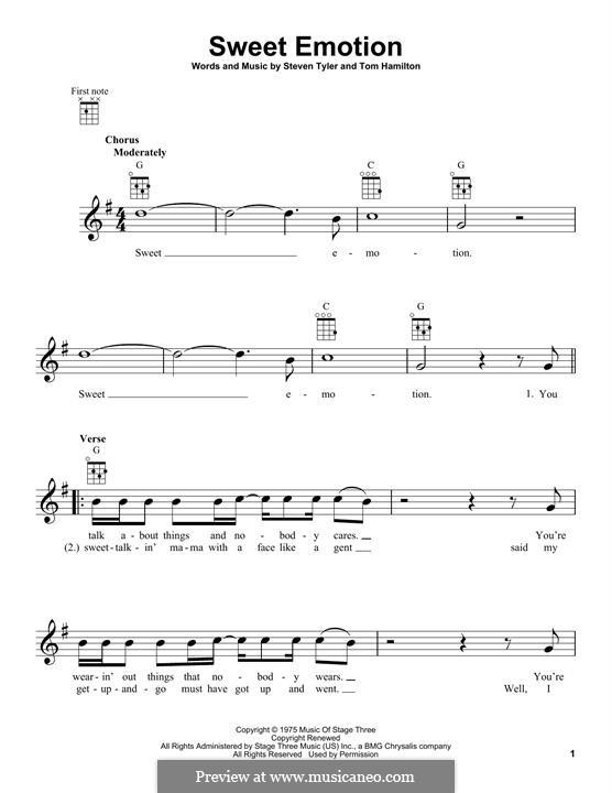 Sweet Emotion (Aerosmith): para ukulele by Steven Tyler, Tom Hamilton