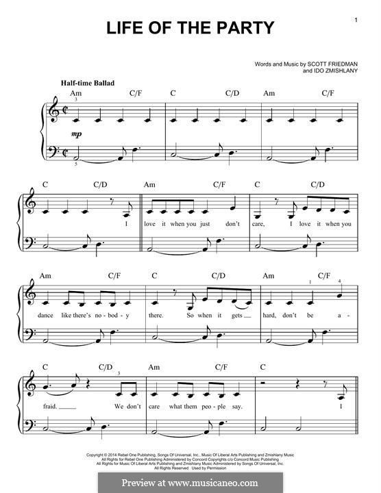 Life of the Party (Shawn Mendes): Para Piano by Scott Harris, Ido Zmishlany
