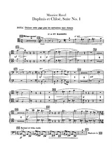 Daphnis et Chloé. Suite No.1, M.57a: Bassoons parts (Alternate parts to substitute for choir) by Maurice Ravel
