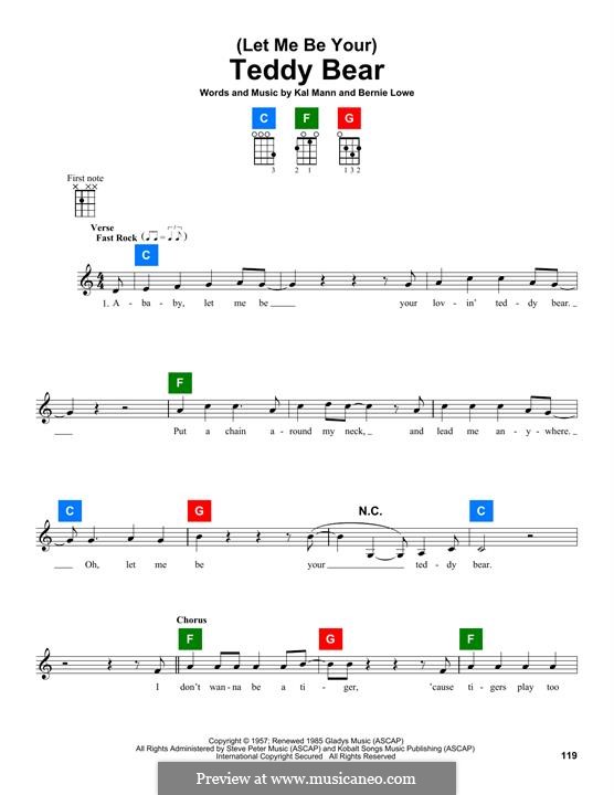 (Let Me Be Your) Teddy Bear (Elvis Presley): para ukulele by Bernie Lowe, Kal Mann