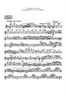 Symphony No.1 in C Major, J.50 Op.19: parte flauta by Carl Maria von Weber