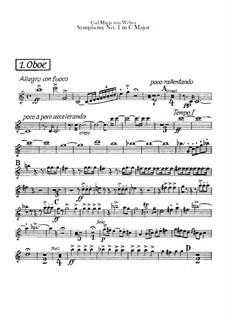 Symphony No.1 in C Major, J.50 Op.19: parte de oboes by Carl Maria von Weber