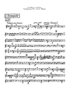 Symphony No.1 in C Major, J.50 Op.19: parte trompetas by Carl Maria von Weber