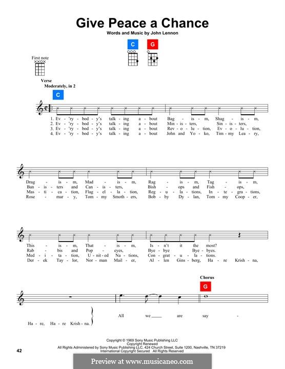 Give Peace a Chance: para ukulele by John Lennon