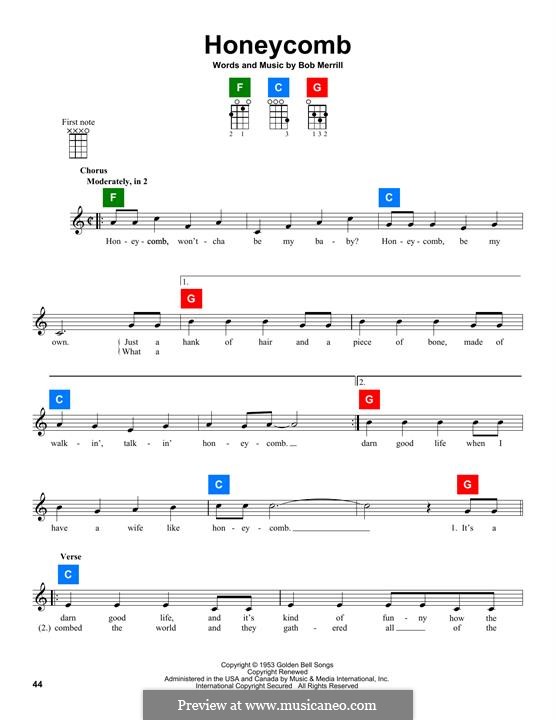 Honeycomb: para ukulele by Bob Merrill