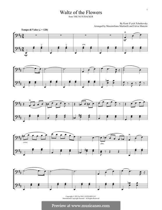 No.8 Waltz of the Flowers: For two cellos (Mr & Mrs Cello) by Pyotr Tchaikovsky