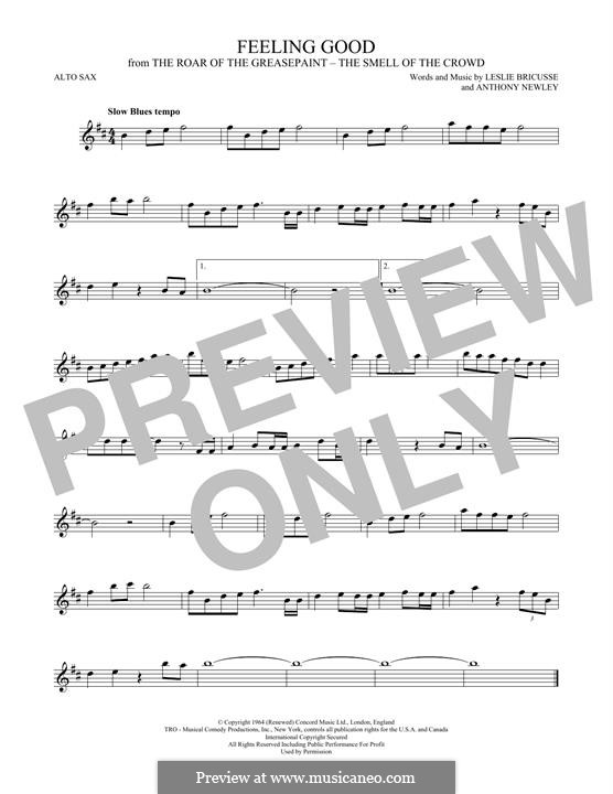 Feeling Good: para Saxofone Alto by Anthony Newley, Leslie Bricusse