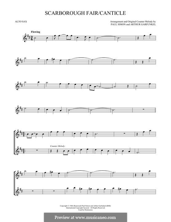 Scarborough Fair / Canticle: para dois alto saxophones by folklore