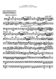 Symphony No.1 in C Major, J.50 Op.19: Parte contrabaixo by Carl Maria von Weber