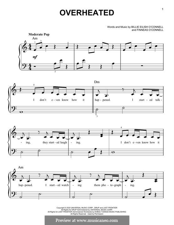 OverHeated (Billie Eilish): Facil para o piano by Finneas O'Connell