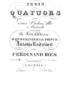 Three String Quartets, Op.70: Quartet No.3 in F Sharp Minor by Ferdinand Ries