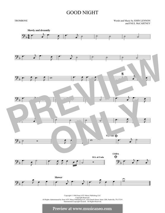 Good Night (The Beatles): para trombone by John Lennon, Paul McCartney