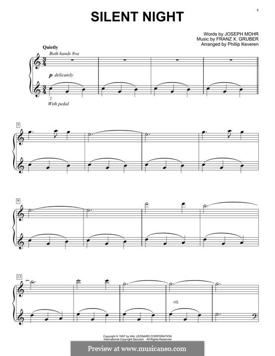 Piano version: para um único musico (Editado por H. Bulow) by Franz Xaver Gruber