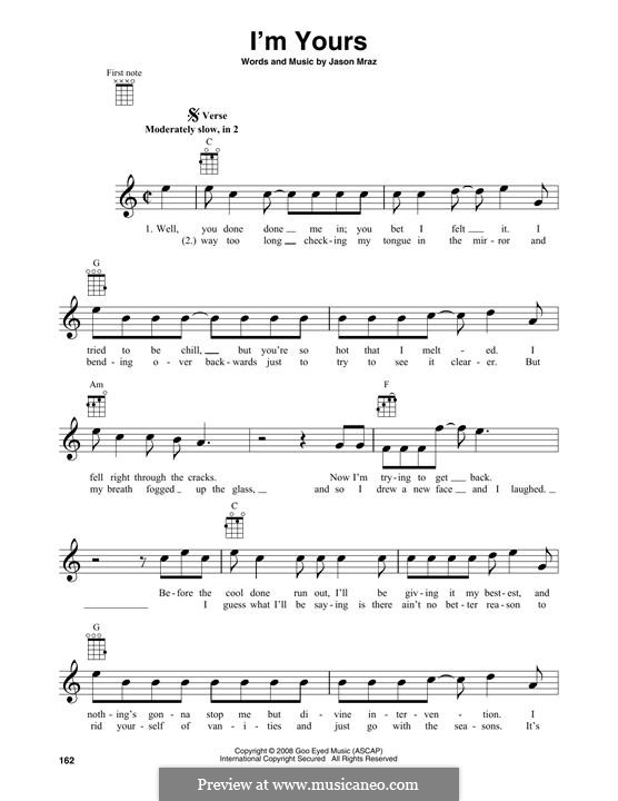 I'm Yours: para ukulele by Jason Mraz