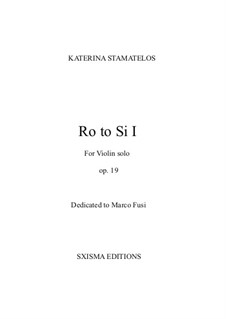 Ro to Si I, Op.19: Ro to Si I by Katerina Stamatelos