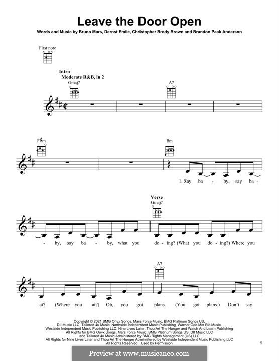 Leave The Door Open (Silk Sonic): para ukulele by Bruno Mars