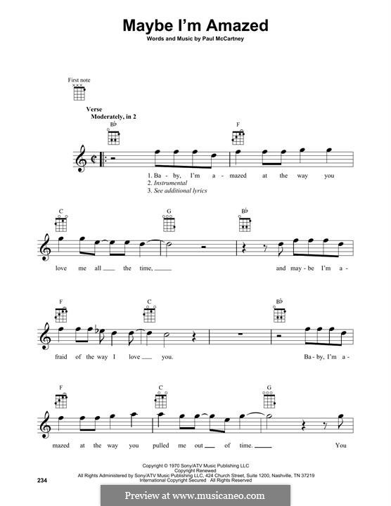 Maybe I'm Amazed: para ukulele by Paul McCartney