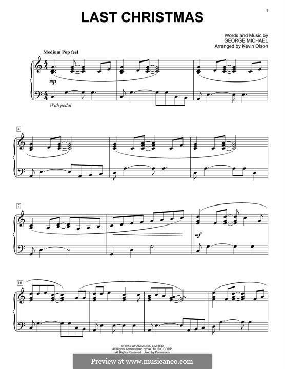 Last Christmas (Wham!): Para Piano by George Michael