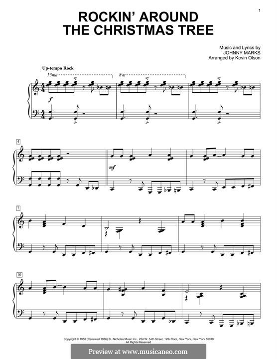 Rockin' Around the Christmas Tree: Para Piano by Johnny Marks