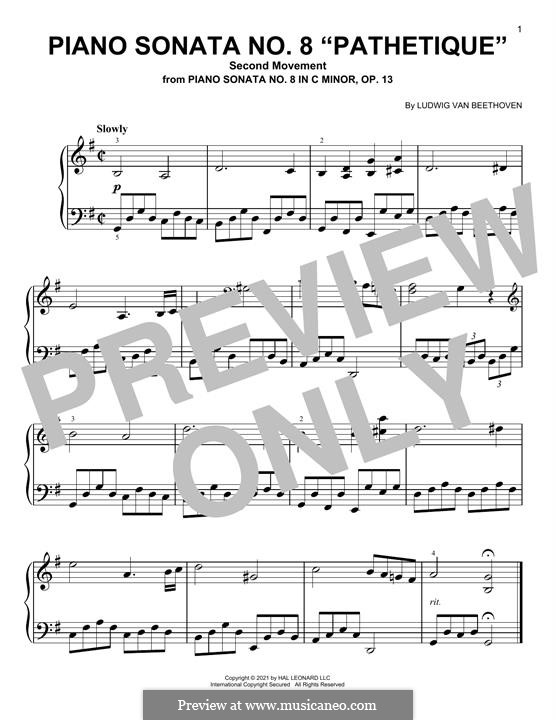Movement II (Printable scores): para um único musico (Editado por H. Bulow) by Ludwig van Beethoven