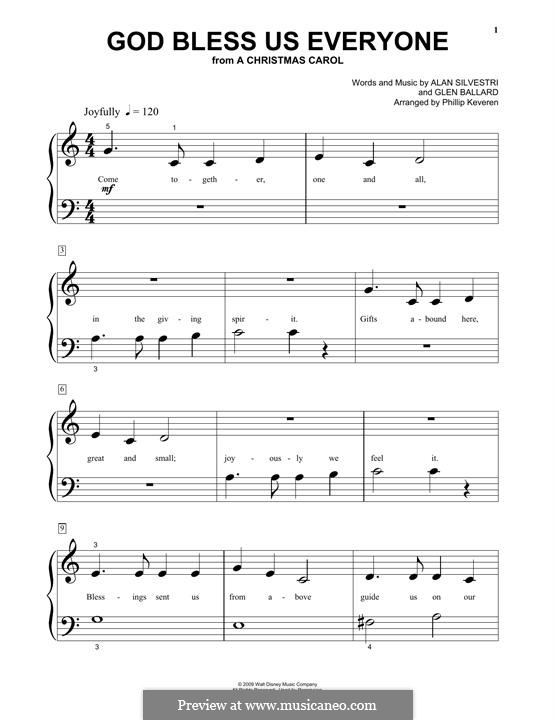God Bless Us Everyone: Para Piano by Alan Silvestri, Glen Ballard