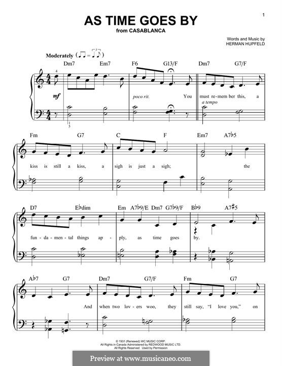 As Time Goes By: Para Piano by Herman Hupfeld