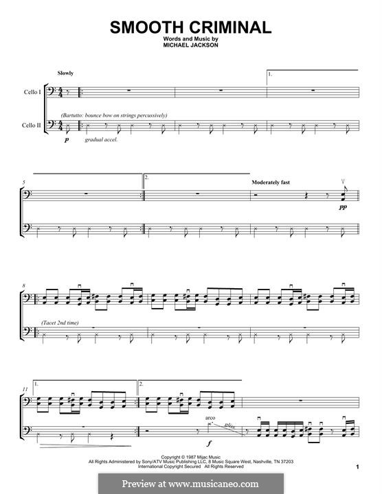 Smooth Criminal: For two cellos (2Cellos) by Michael Jackson