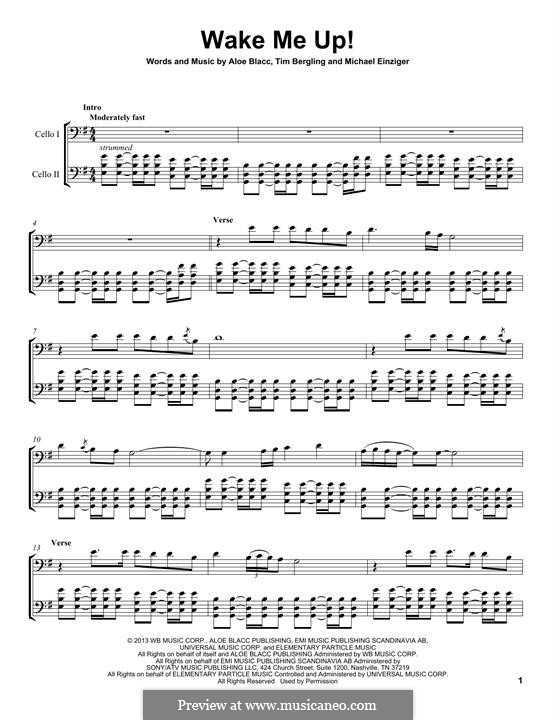 Wake Me Up: For two cellos (2Cellos) by Aloe Blacc, Michael Einziger, Avicii, Arash Andreas Pournouri