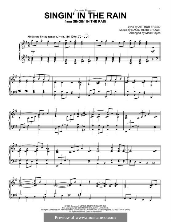 Singin' in the Rain (Gene Kelly): Para Piano by Nacio Herb Brown
