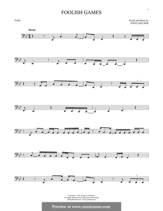 Foolish Games (Jewel): For tuba by Jewel Kilcher