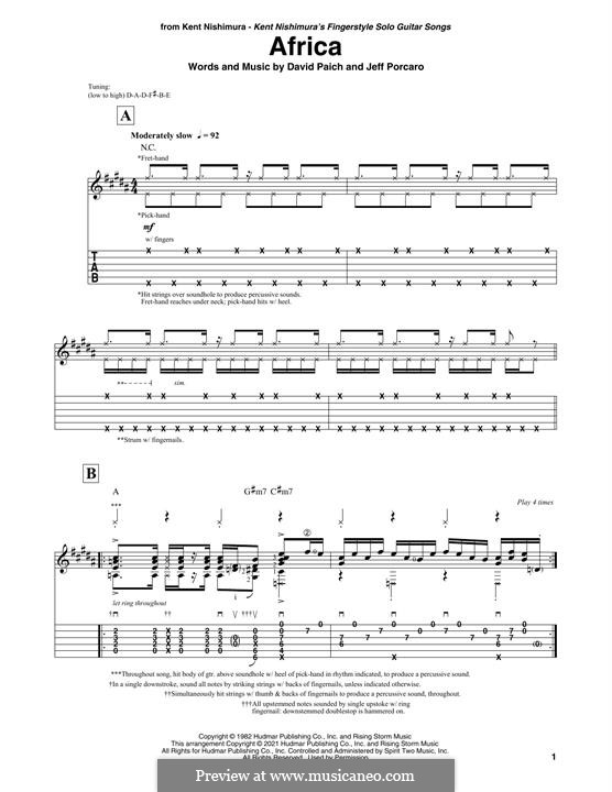 Africa (Toto): Para guitarra com guia by David Paich, Jeff Porcaro