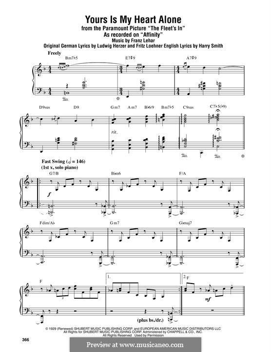 Yours Is My Heart Alone (from The Fleet's In): Yours Is My Heart Alone (from The Fleet's In) by Franz Lehár