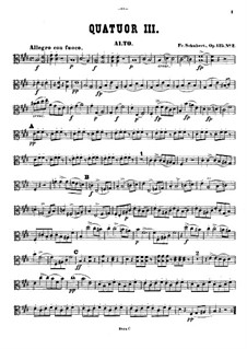 String Quartet No.11 in E Major, D.353 Op.125 No.2: parte viola by Franz Schubert