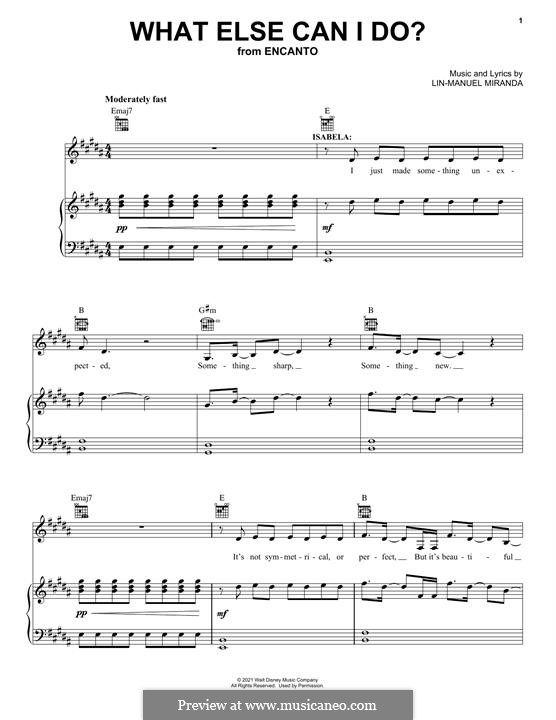 What Else Can I Do? (from Encanto): Para vocais e piano (ou Guitarra) by Lin-Manuel Miranda