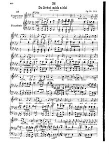 Du liebst mich nicht (You do Not Love Me), D.756 Op.59 No.1: Partitura piano-vocal by Franz Schubert