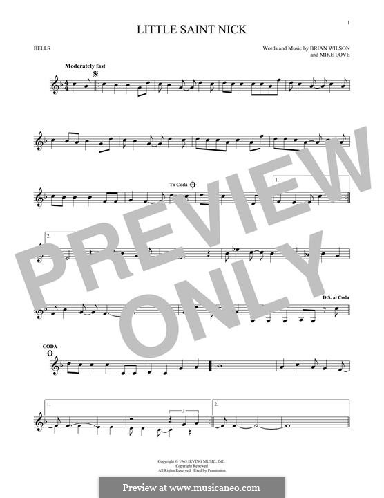 Little Saint Nick (The Beach Boys): For glockenspiel by Brian Wilson, Mike Love