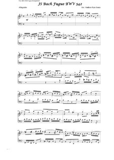 Fantasia and Fugue No.12 in G Minor (Great), BWV 542: Fugue. Arrangement for piano by Johann Sebastian Bach