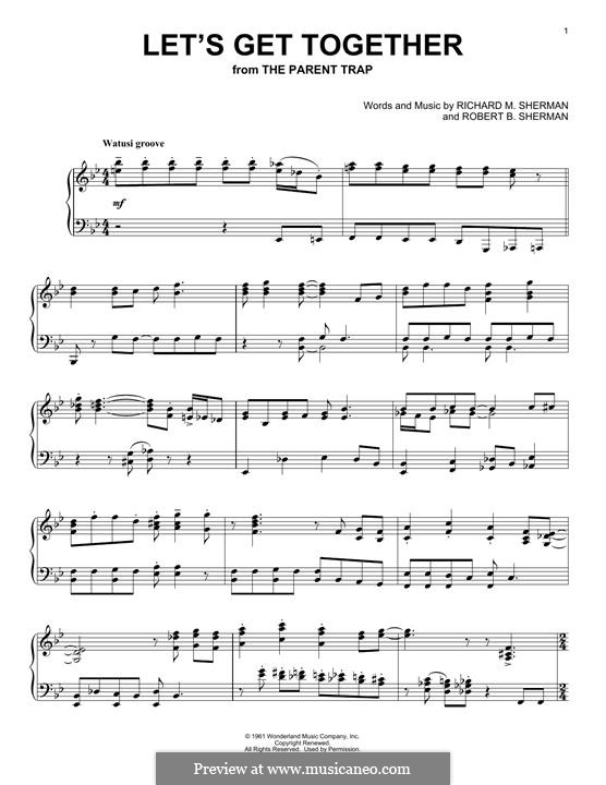 Let's Get Together: Para Piano by Richard M. Sherman, Robert B. Sherman
